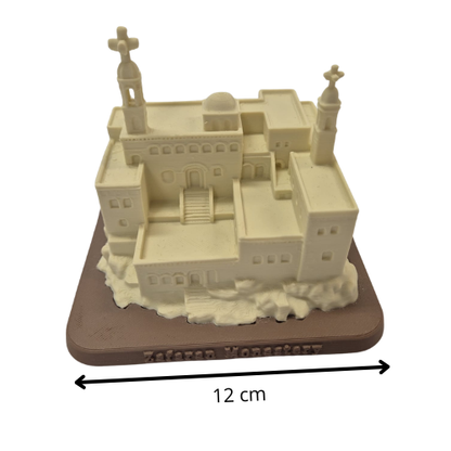 Miniatyrmakett av en kyrka